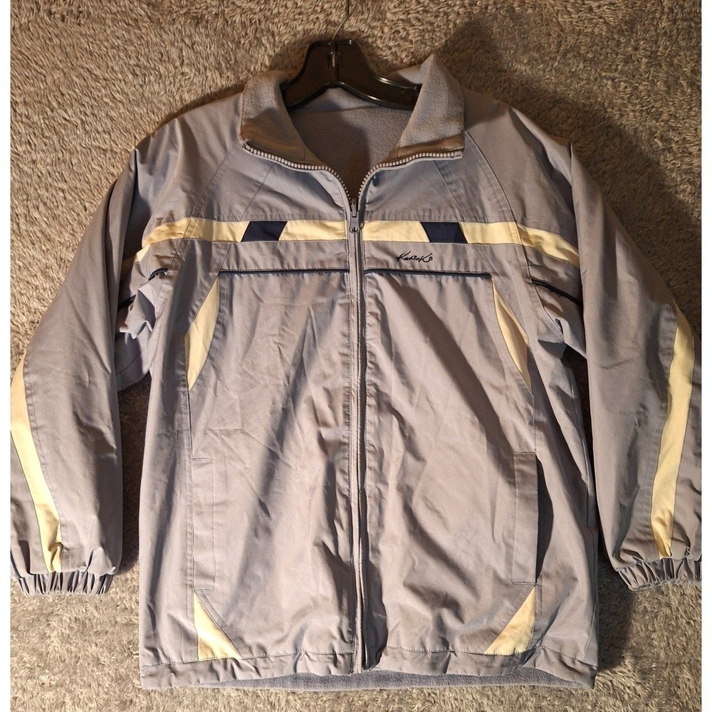 Kodiak Blue Fleece Lined Reversible Track Jacket 10/12 Zip Sporty Winter Coat